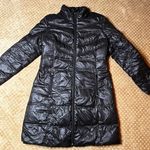 Coldwater Creek  M Black Down Puffer Winter Coat Jacket Long Packable Outerwear Photo 0