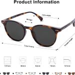 Small Round Classic Polarized Sunglasses for Women Men Vintage Style UV400 Lens Photo 4