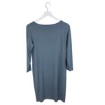 Eileen Fisher  Jersey V-Neck Dress Women's Size Small Slate Blue Viscose Spandex Photo 1