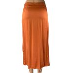 & Other Stories & Other Stories Orange Silky Satin Zipper Slit Midi Straight Pencil Slip Skirt 2 Photo 2