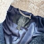 J.Crew  Women’s Teddy Sherpa Colorblock Thick Coat Green Ivory Navy Blue Photo 11