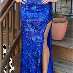 B Darlin Blue Dress Prom Sequin Photo 2
