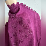 Vintage Chu Chi knit sweater purple sparkle glitter mauve 3/4 sleeve fall long Size 10 Photo 12