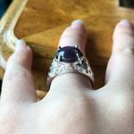 Natural Star Ruby Moissanite Sterling Silver Ring Purple Size 6 Photo 1