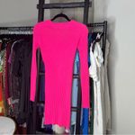 AKNVAS Dionne Fuchsia Pink Cashmere Long Sleeve Knit Mini Dress Photo 5