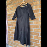 Cynthia Ashby linen blend dress medium Black Photo 3