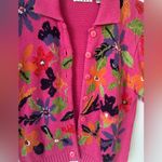 Sigrid Olsen  Pink Floral Cardigan Photo 2