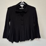 Joseph Ribkoff  Black Pea Coat with Structured Silhouette Photo 2