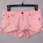 Vanilla Star Jeans Vanilla Star pink distressed lace detail jean shorts Photo 0
