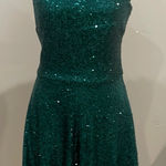 Blondie Nites Elegant Green Sequin Dress medium size one strap like new Photo 0