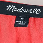 Madewell  Red Lace Up V-neck Flutter Sleeves Shift Dress Size M Photo 6