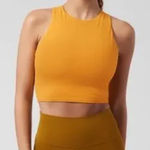 Athleta Conscious Crop Yellow High Neck Racerback Yoga Longline Bra Top size XS Photo 0