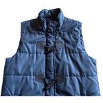 Bagatelle Navy Quilted Vest Size Small Toggles Zip Snap Button Cabin Lodge Fall Photo 2