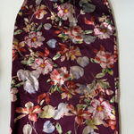 ECI ‎ Floral Pencil Skirt Elegant Career Party Maroon Print S Photo 0