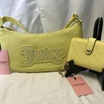 Juicy Couture Yellow Pear Emboss String of Pearls Shoulder Bag & Wallet NWT Photo 0