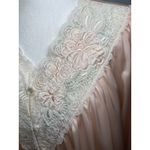 VTG Shadowline Peignoir Set M Pastel Pink Lace Robe Nightgown 70's Romantic Size M Photo 3