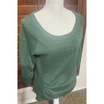 89th & Madison Women’s Sweater Kelly Green sz L soft knit pullover ruched sides Size L Photo 1