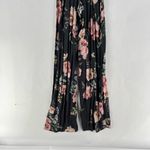 Roe + May Floral Print Crepe Halter‎ Tie Neck Wide Leg Jumpsuit Gray Photo 9