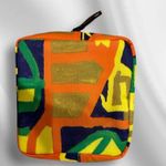 HERALBONY Vibrant Abstract Design Pouch, Cosmetic Bag Orange Photo 1