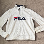 FILA  Quarter Zip White Sweatshirt SIZE S Photo 0