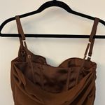 Oh Polly  Lunara Draped Corset Mini Dress in Chocolate Brown Size 2 NWT Photo 7