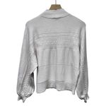 Elie Tahari Elie‎ Tahari Cream Sweater Size M Puff Dolman Sleeve Mock Neck Cable Knit Preppy Photo 1