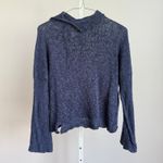 SKIF Handknit collar Sweater Open Knit Bell Sleeves Lagenlook Pullover One Size Blue Size undefined Photo 1