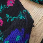 Laura Ashley Vintage 90s Abstract Print Black Mock Neck Tunic Sweater Large Photo 4