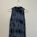 BRAEVE EVEREVER Tie Dye Swing Dress Blue Navy Sleeveless High Neck Cutout Mini Photo 11