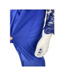 Marina Women Evening Dress Maxi Size 14 W Lace Top Blue Photo 2