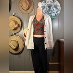 Vintage Chunky Knit Cardigan Medium White Photo 2