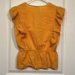 New York & Company NY&CO Orange Ruffled Eyelet Buttoned Blouse Large EUC #CA2417 Photo 5