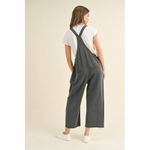 Miou Muse Charcoal Tencel Jumpsuit Overalls Wide Leg Crop M Gray Size M Photo 2
