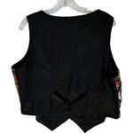 Vintage Womens Halloween Print Vest Sz L Button Front Festive Holiday Black Size L Photo 4