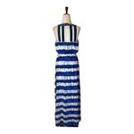 Gianni Bini  GB Blue And White Striped Tie Dye Sleeveless Maxi Dress Size M Photo 1