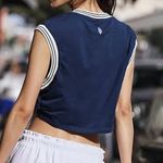 Free People #87 NWT Don't Sweat It Muscle Tank in Midnight Navy Photo 3