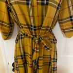 New York & Co. Yellow Plaid Shirt Dress Photo 4