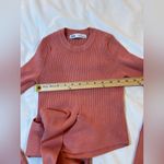 ZARA  ribbed sweater with tie closure Size Small Color Peach Photo 4