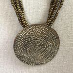 Women’s Necklace Metal Seed Bead Multi Strand Layered Bronze Pendant 10”
Length Gold Photo 3