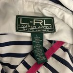 Ralph Lauren EUC Lauren  Active Wear Jacket Size Large Drawstring Stripe Blue Photo 3