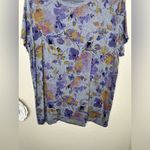 Torrid NTM:  Gray with Multicolored Floral Print Short Sleeved T Shirt Sz 2 Photo 3