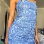 mesh strappy mini dress blue snake print Photo 0
