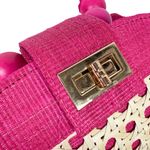 Soli & Sun The Isabella Pink Rattan Woven Top Handle Handbag Photo 9