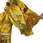 Selkie Tea Rose Dress Women’s Small Yellow Sunflower Cotton Puff Sleeve Midi Photo 10