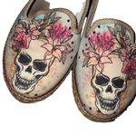 Goby Women's Flowering Skull Espadrille Shoes Sneakers Comfort Loafer Size 38 Pink Photo 4