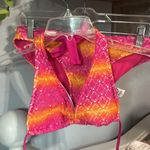 Joe Boxer Pink Orange Yellow Crochet Lace Bikini Top S Bottoms M Set Photo 0