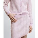 Mango MNG Tweed Pocket Cardigan & Mini Skirt Set Light/Pastel Purple Women's Size S Photo 2