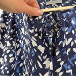 Classiques Entier  Blue Abstract Print Silk Long Sleeve Boho Blouse Womens M Photo 3