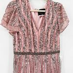 Mac Duggal 5444 Striped V Neck Striped Beaded Sequin Gown 16 NEW Photo 7