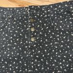 Billabong  black denim floral print button fly jean skirt Photo 2